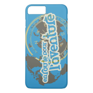 Capa Para iPhone Da Case-Mate en route pour l'aventure map blue