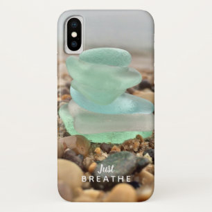 Capa Para iPhone Da Case-Mate Encorajamento Apenas Respire Vidro Marinho Praia