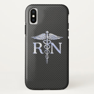 Capa Para iPhone Da Case-Mate Enfermeira Registrada Cobras de Caduceus Carbono N