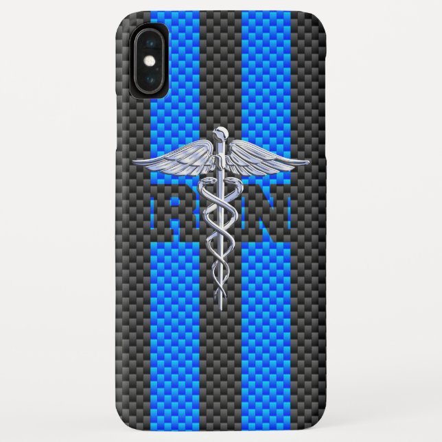Capa Para iPhone, Case-Mate Enfermeiro Registrado RN Silver Caduceus (Verso)