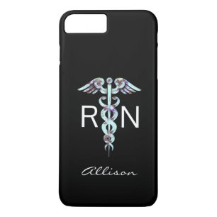 Capa iPhone 8 Plus/7 Plus Enfermeiro RN Caduceus Modern Personalizado