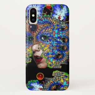 CAPA PARA iPhone X EPHEMERAL/ MULHER COM MÁSCARA FRACTAL COLORIDA