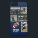 Capa iPhone 8/7 Equipe personalizada do nome da colagem da foto do<br><div class="desc">Estas capas de iphone do futebol do costume caracterizam suas 5 fotos, nome de jogador de futebol, número do jérsei e nome da equipe. Personalize com tiros da ação, uma foto da equipe, etc. mudam facilmente a cor do fundo para combinar as cores da sua equipe - apenas o clique...</div>