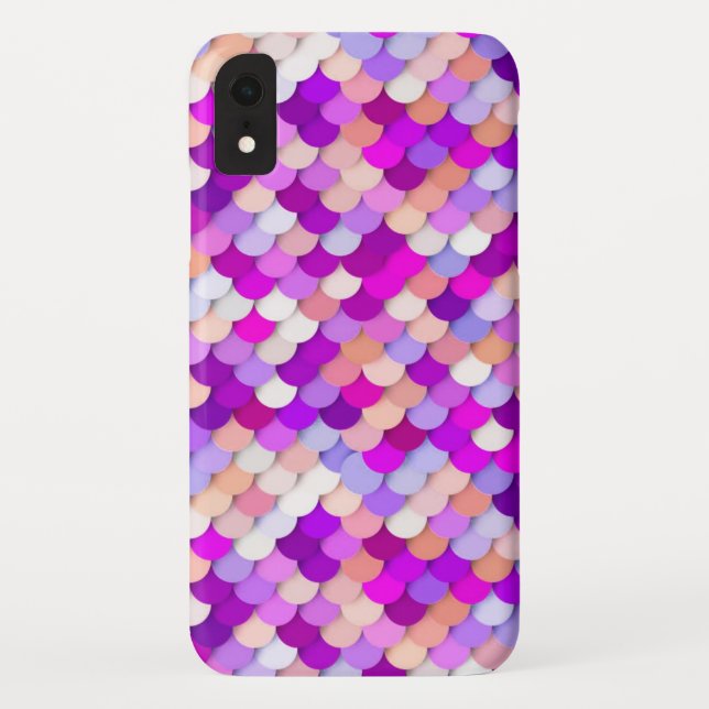 Capa Para iPhone, Case-Mate "Escalas de Dragões" - roxo, rosa quente e pêssego (Verso)