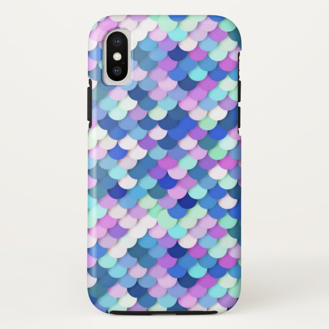 Capa Para iPhone, Case-Mate "Escamas de Dragão" - azul, orquídea e lavanda (Verso)