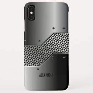 Capa Para iPhone Da Case-Mate Escuro - design metálico geométrico cinzento