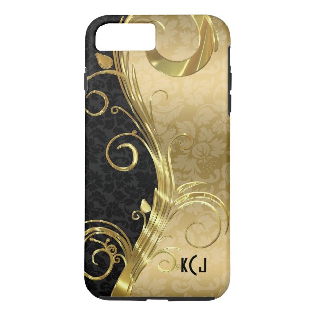 Capa Para iPhone, Case-Mate Escuros Negros Elegantes - Cabanas Douradas (Verso)