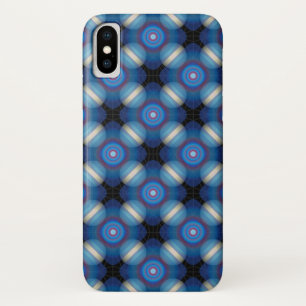 Capa Para iPhone X Espaçamento Azul Geométrico