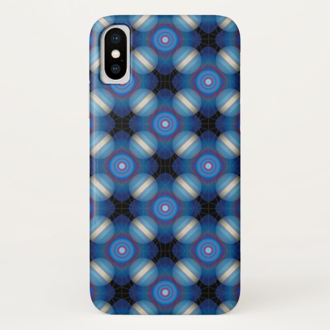 Capa Para iPhone, Case-Mate Espaçamento Azul Geométrico (Verso)