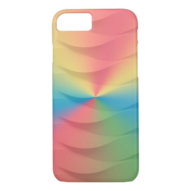 Capa Para iPhone, Case-Mate espectro de ondas do arco-íris pastoso (Verso)