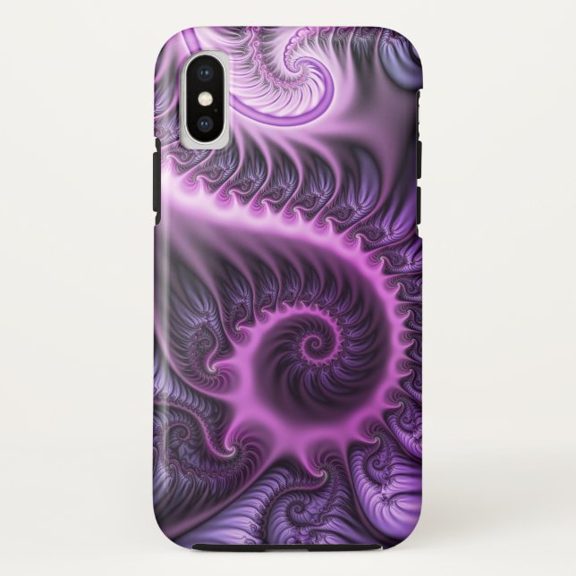 Capa Para iPhone, Case-Mate Espiral De Arte Fractal, Roxal, Rosa-Legal, vívida (Verso)