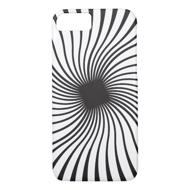 Capa Para iPhone, Case-Mate Espiral Tonturas a preto e branco (Verso)