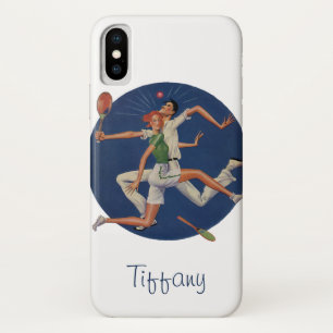 Capa Para iPhone X Esportes de Vintage, Jogadores de Tênis falham com