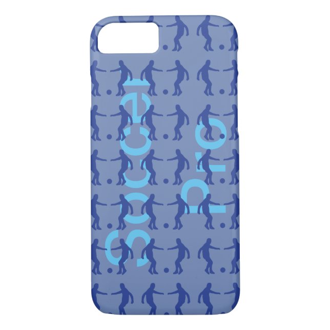 Capa Para iPhone, Case-Mate Esportes - Gráfico azul Silhouette - Futebol (Verso)
