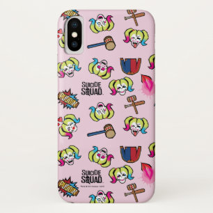 Capa Para iPhone X Esquadrão Suicida Harley Quinn Emoji Pattern