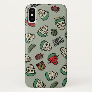 Capa Para iPhone X Esquadrão Suicida Padrão Emoji De Sinalizador Do