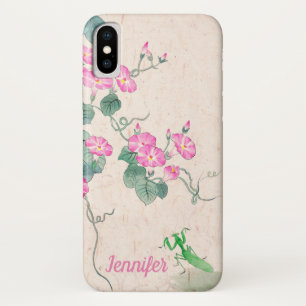 Capa Para iPhone Da Case-Mate Estilo chinês Vintage Pintura Verde Rosa-Flor