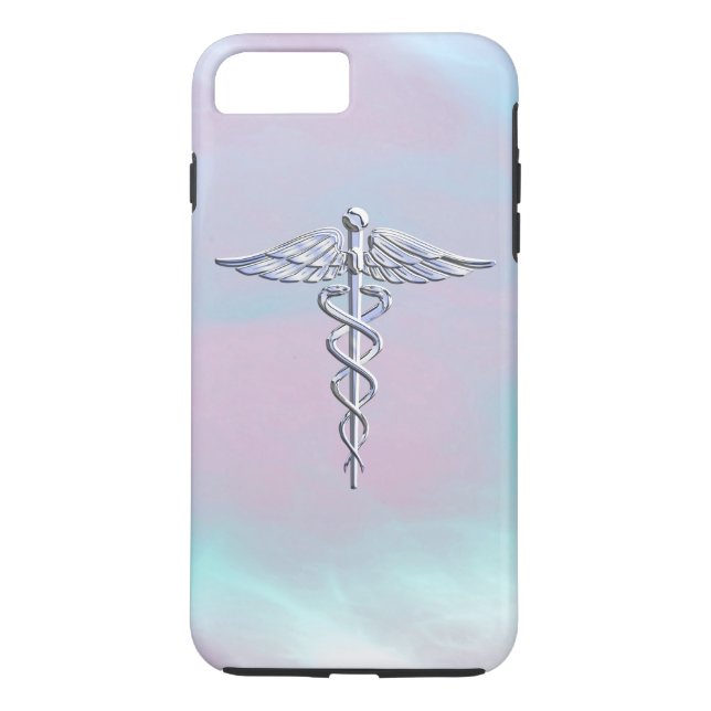 Capa Para iPhone, Case-Mate Estilo Cromo Caduceus Símbolo Médico Mãe Pérola (Verso)