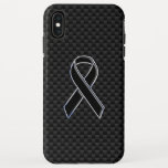 Capa Para iPhone Da Case-Mate Estilo Cromo Fibra de Carbono de Sensibilização em<br><div class="desc">Um design de reconhecimento de fita preta de estilo cromo, apresentado em uma fibra de carbono como fundo para uma prenda de pele personalizada para se adequar a qualquer evento ou ocasião. Edite esta design com algum texto se quiser e veja seus esforços criativos se concretizarem. Clique no botão "PERSONALIZAR...</div>