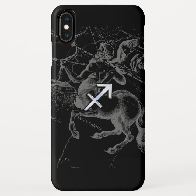 Capa Para iPhone, Case-Mate Estilo Cromo Sagitário Símbolo Zodiac em Hevélio (Verso)