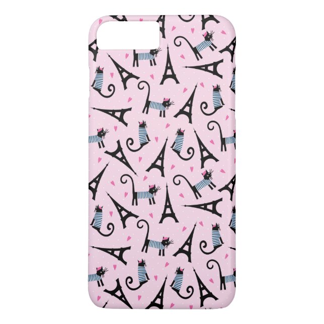 Capa Para iPhone, Case-Mate Estilo francês gato vestido com teste padrão da (Verso)