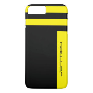 Capa Para iPhone Da Case-Mate Estirpe Minimalista Amarelo e Preto Moderno, Nome
