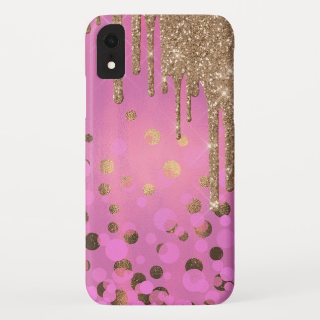 Capa Para iPhone, Case-Mate Estojo Chic Glitter Drips para iPhone 6.1 (Verso)