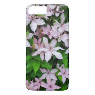 Capa iPhone 8 Plus/7 Plus Estojo de Telefone Floral Clematite Rosa