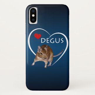 Capa Para iPhone X Estojo para iPhone X Love Degus (Azul Claro/Escuro