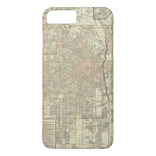 Capa iPhone 8 Plus/7 Plus Estradas de ferro do mapa e de rua da segurança e