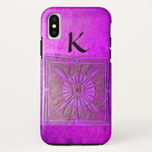 Capa Para iPhone, Case-Mate ESTRELA DA MANHÃ, Roxo, Preto, Monograma (Verso)