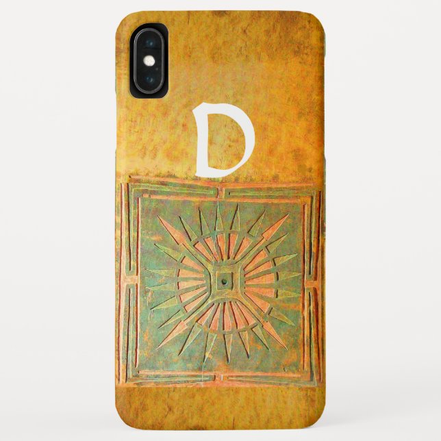 Capa Para iPhone, Case-Mate ESTRELA DE MANHÃ,Amarelo,Marrom,Monograma Branco (Verso)