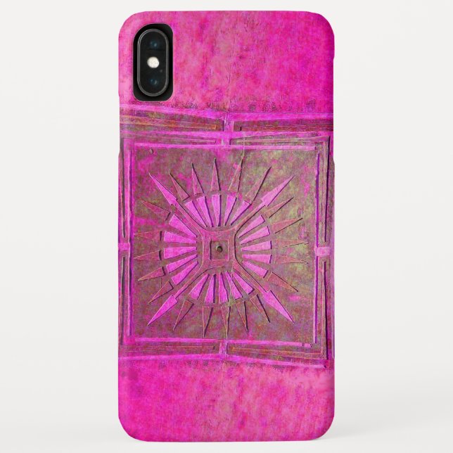 Capa Para iPhone, Case-Mate ESTRELA DE MANHÃ, Rosa,Preto,Monograma de Fúchsia (Verso)