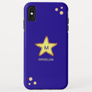 Capa Para iPhone Da Case-Mate Estrela Ouro brilhante em azul