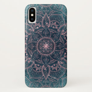 Capa Para iPhone Da Case-Mate Estrelas da Nebulosa Azul de Mandala, Rosa Dourado