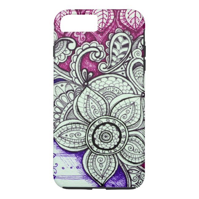 Capa Para iPhone, Case-Mate Etnia rosa púrpura exótica mandala indígena marroq (Verso)
