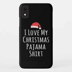 Capa Para iPhone Da Case-Mate Eu adoro a minha camisa de Natal do Pajama