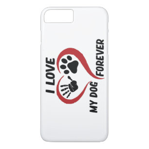 Capa iPhone 8 Plus/7 Plus Eu amo meu travesseiro decorativo de cachorro