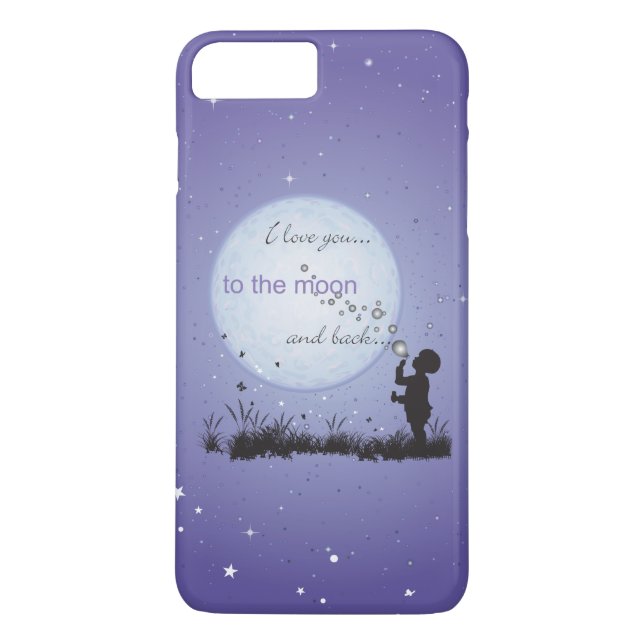 Capa Para iPhone, Case-Mate Eu te amo às bolhas de sopro da lua e da parte (Verso)