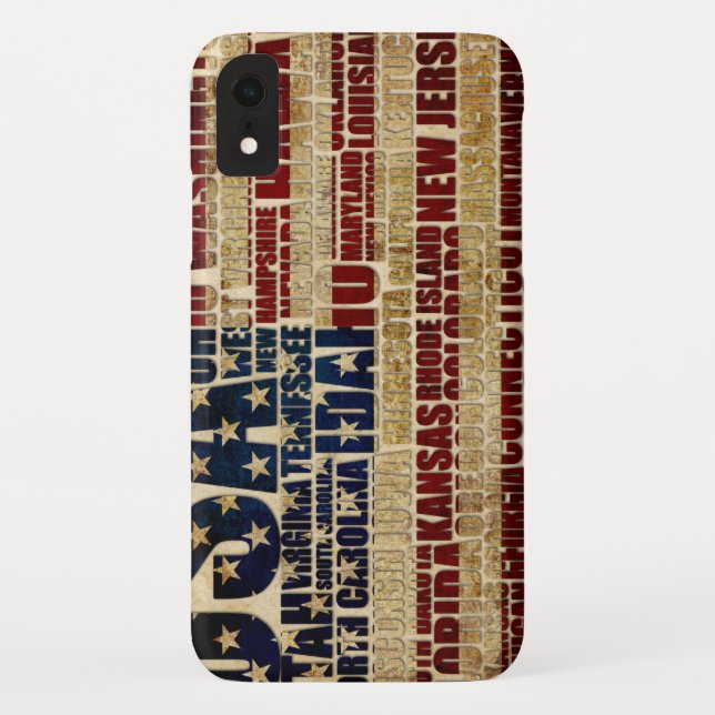 Capa Para iPhone, Case-Mate EUA e seus estados federais em estrelas e listras (Verso)