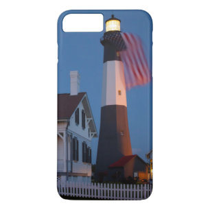 Capa iPhone 8 Plus/7 Plus EUA, Geórgia, Tybee Island, Bandeira Hasteada
