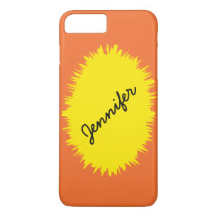 Capa iPhone 8 Plus/7 Plus Eye o nome personalizado alaranjado & amarelo do