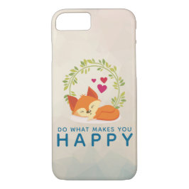 Capa iPhone 8/7 Faça o que te faz feliz dormindo com corações