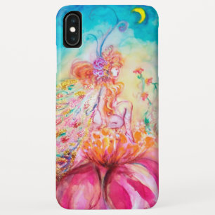 Capa Para iPhone XS Max Fada de /Whimsical do ALTHEA na flor cor-de-rosa