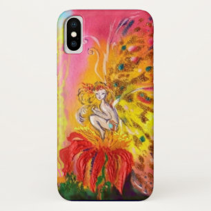 Capa Para iPhone X FAIRY OF DAWN ON RED FLOWER Fantasy