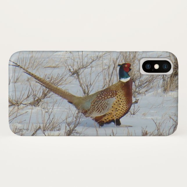 Capa Para iPhone, Case-Mate Faisão-de-pescoço-anilado B22 na Neve (Verso (Horizontal))