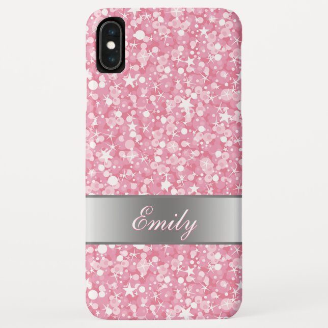 Capa Para iPhone, Case-Mate Faíscas Brancas E Padrão De Brilho Rosa (Verso)