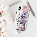 Capa Para iPhone Da Case-Mate Família de Nomes de Monograma Manuscritos com Foto<br><div class="desc">Este caso bonito, legal e moderno é perfeito para qualquer um que queira carregar sua família com eles. Ele apresenta quatro fotos personalizáveis. Por cima das fotos estão os quadros retorcidos pretos para um toque exclusivo e contemporâneo. Ele também exibe um lugar para um nome de monograma sobre um simples...</div>