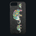 Capa Para iPhone Da Case-Mate Família Elefante Colorida de Flores Retro<br><div class="desc">Flores retrorreflectoras coloridas em forma de família de elefantes com pernos de diamantes (imagens). O design está disponível em outros produtos e pode ser solicitado em qualquer produto que oferecermos no Zazzle.</div>