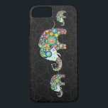 Capa Para iPhone Da Case-Mate Família Elefante Colorida de Flores Retro<br><div class="desc">Flores retrorreflectoras coloridas em forma de família de elefantes com pernos de diamantes (imagens). O design está disponível em outros produtos e pode ser solicitado em qualquer produto que oferecermos no Zazzle.</div>